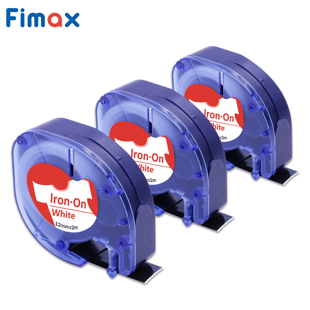 Fimax 3Pcs 18771 18775 Compatibel Voor Dymo Stof Ijzer-On Label Tape Zwart Op Wit 12Mm * 2M Voor Dymo LT-100H Plus 100T Printer: 3 Pcs Red on White