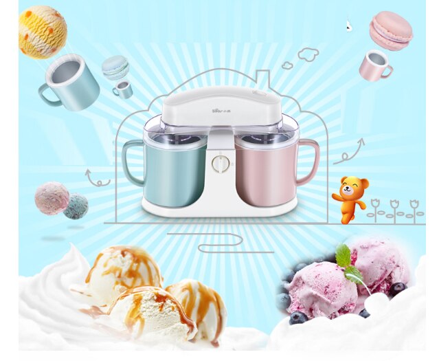 Ice Cream Machine Double Barrel Automatic DIY Frozen Fruit Milkshaker One-click Operation Handlless Easy Clean