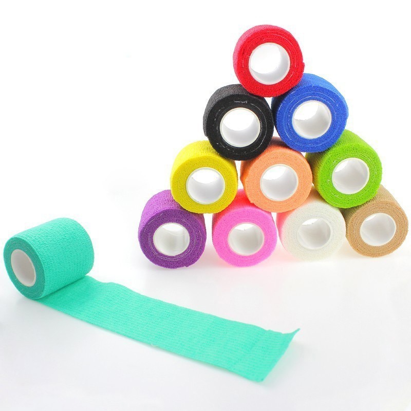 5 stk/parti sportssikkerhed selvklæbende elastisk bandage non-woven stof tape beskyttelsesudstyr knæ albue støtte støtte 5*450cm