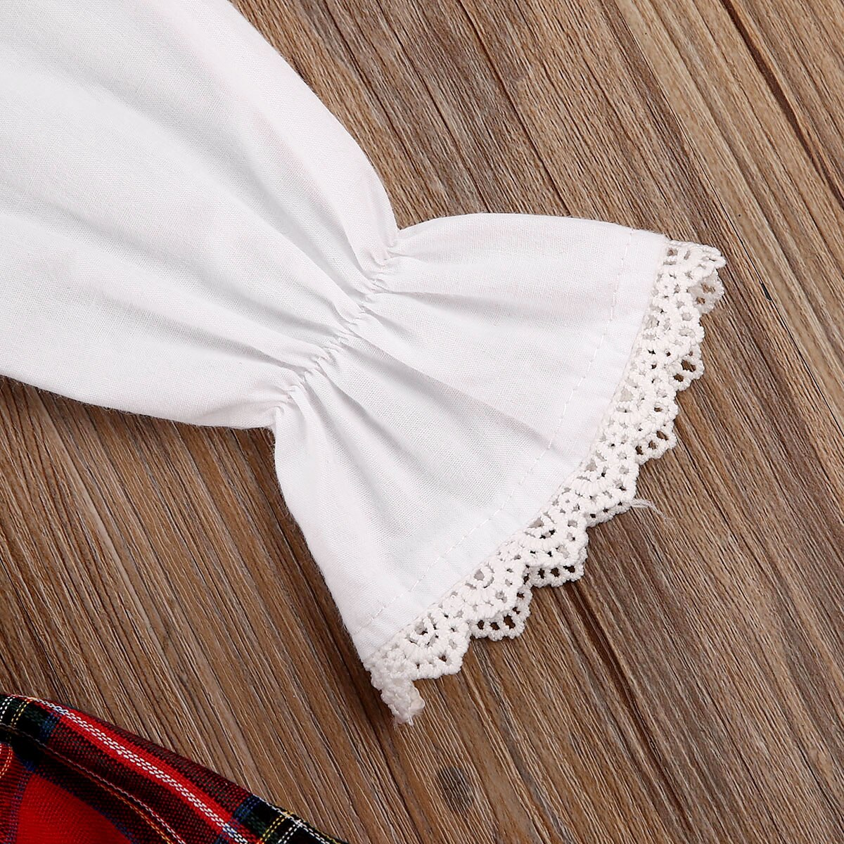 Christmas Newborn Kids Baby Girls Clothes Ruffle Top Plaid Strap Skirt Outfit