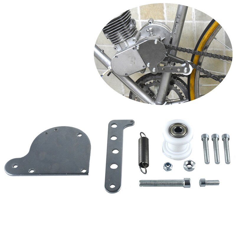 Spring Loaded Chain Tensioner Quick Release Protector Fix Cleaning Tool Fit For 49cc 50cc 66cc 80cc Engine Motorized Bike Silver