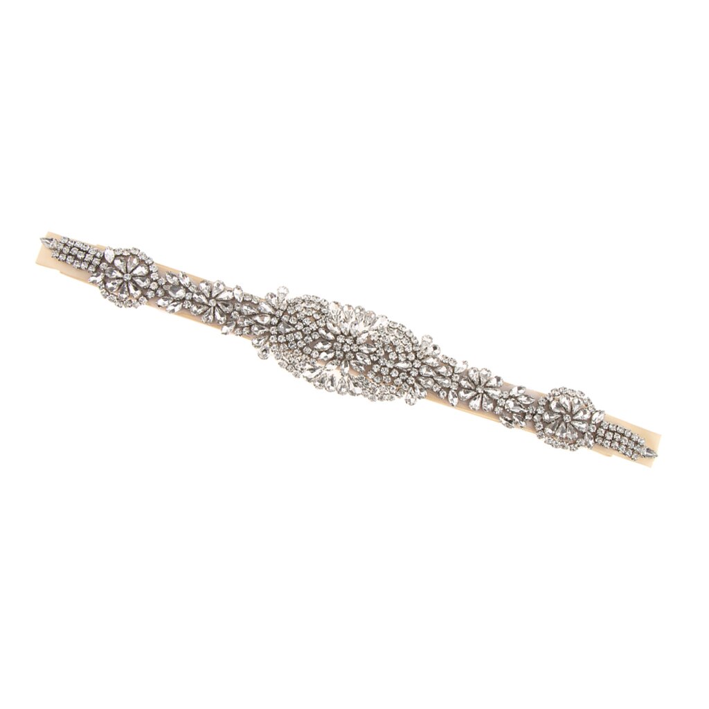 Luksusowe dżetów pasek robić sukni ślubnej szarfa ślubna dziewczyny kobieta diament aplikacja