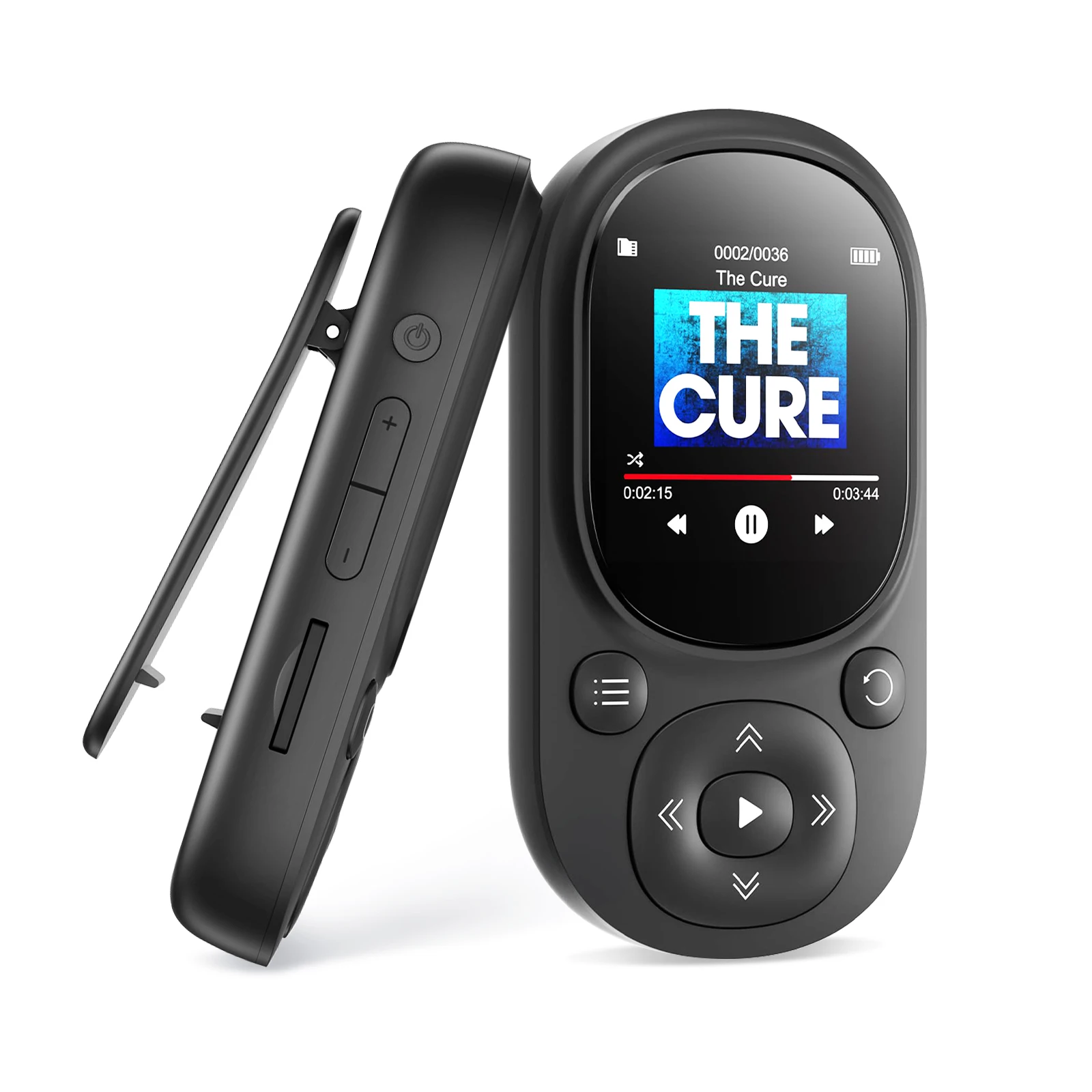 32 GB Clip-MP3-Musikplayer mit BT 5.0, verlustfreier Sound, Sport-MP3-Player, unterstützt FM-Radio-Sprachaufzeichnung und bis zu 128 GB TF-Karte: Black