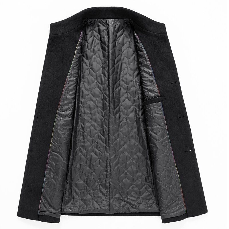 Heren lange wollen jas, heren wollen jas, lange jas, heren windjack, winter herenkleding, herenjassen, heren wollen jas