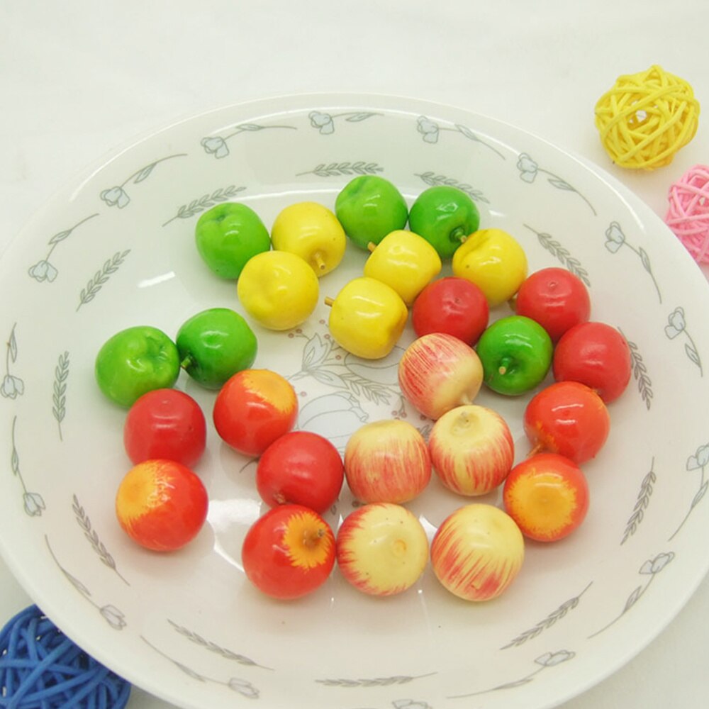 100pcs Simulated Fruit Model Miniature Fruit Model Props Apple Crafts Small Apple Decor for Home Mall Store DIY Desktop