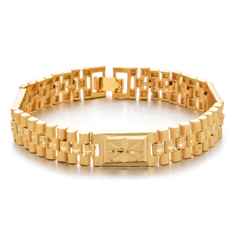 À la Or Chaîne Bracelets Pour Femme Hommes Cuivre Poli Multi-style cubain lien Chaîne Bracelet & BangleJewelry Sans Fondu: Style 7