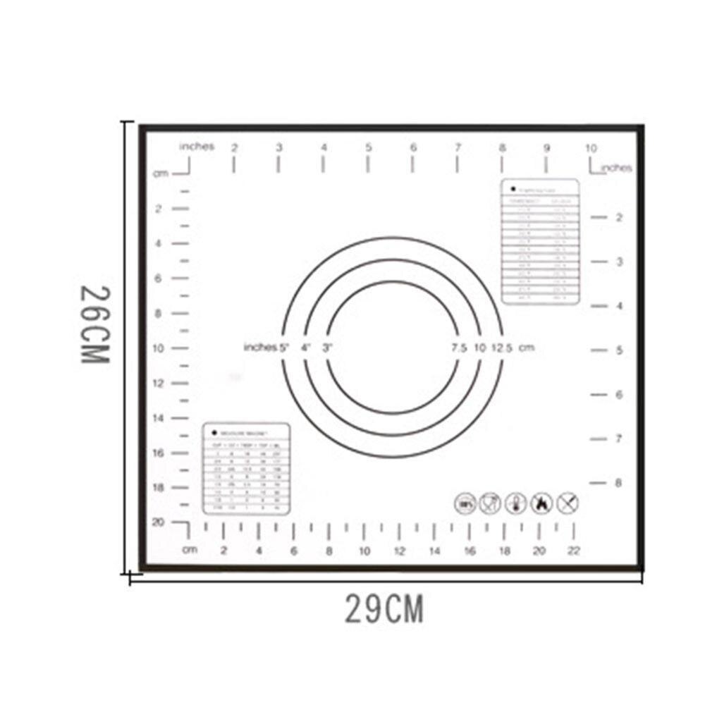 50*40/30*40cm Silicone Baking Mat With Scale Rolling Dough Pad Kneading Dough Mat Non Stick Pastry Sheet Oven Food Grade Liner: Black S