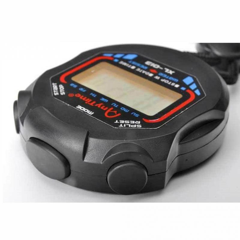 Classic Digital Handheld LCD Chronograph Sports Stopwatch Timer Stop Watch with string