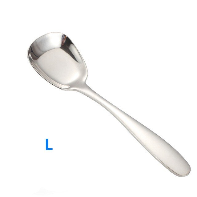 Cuillère à soupe carrée en titane | Boule carrée créative palais en acier inoxydable, cuillère chinoise de table, cuillère plate, mini cuillère à thé, petite cuillère à soupe en or: Silver-L
