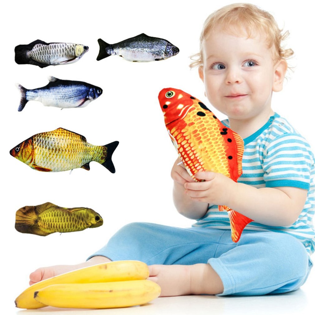 Elektrische Dansen Vis Speelgoed Pluche Interactieve Elektronische Bite Resistant Chew Molaire Moving Dancing Vis Speelgoed Kitten Slijpen Klauw