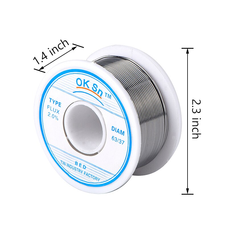 JCD 100g Lözehn Draht 0,8mm 1,0mm 1,5 MM 60/40 Zinn blei 45FT Fluss 2,0 Drähte Schmelzen Kolophonium Ader Entlözehn Lot Lot Draht Werkzeug