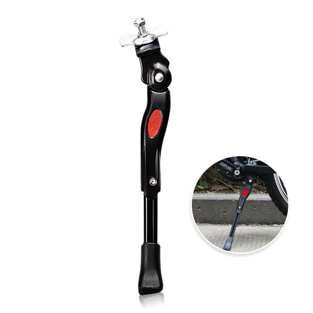 Justerbar aluminium cykel parkeringsstativ mountain road cykel support sidestativ cykeldele cykeltilbehør: Sort 2