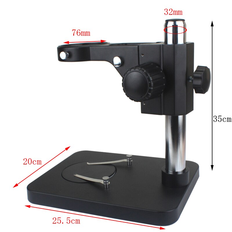 Trinocular Microscope Stereo Microscope Binocular Microscope Adjustable Table Working Stand Holder + 76mm Ring Holde: black 35cm