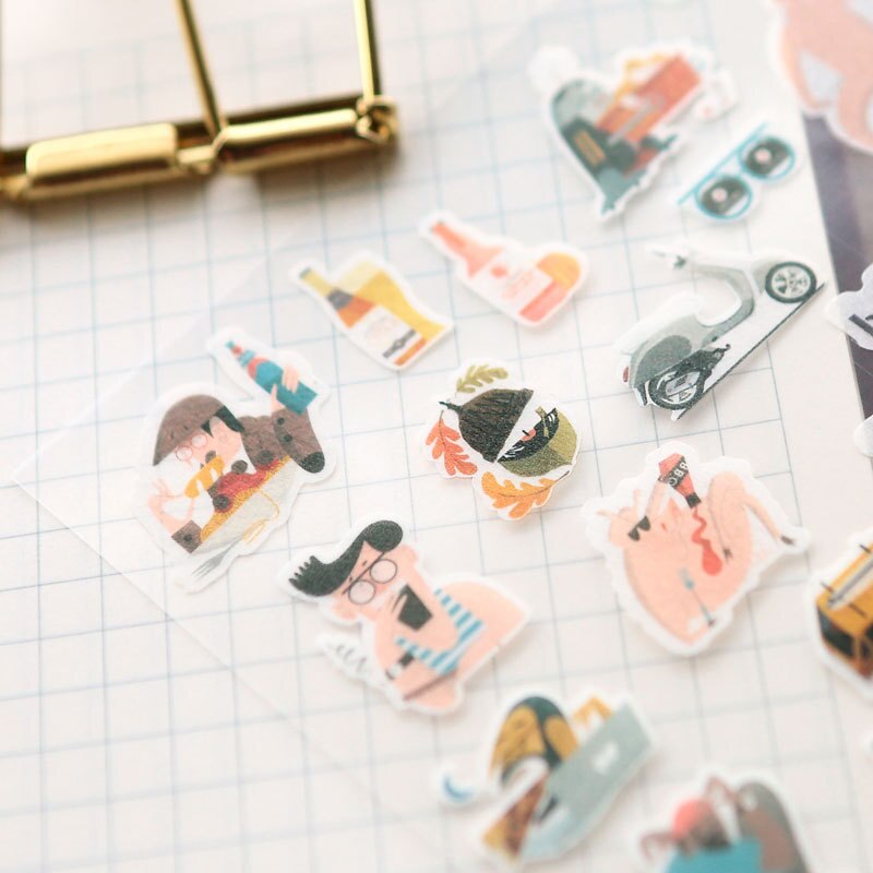 6 ontwerp mijn reis keuken kaart make-up papier sticker scrapbooking cartoon stijl planner boek decoratie