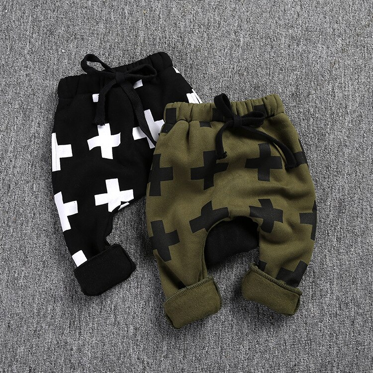 Pantalon sarouel pour enfants, automne hiver, velours , taille élastique, en coton pour garçon, imprimé,