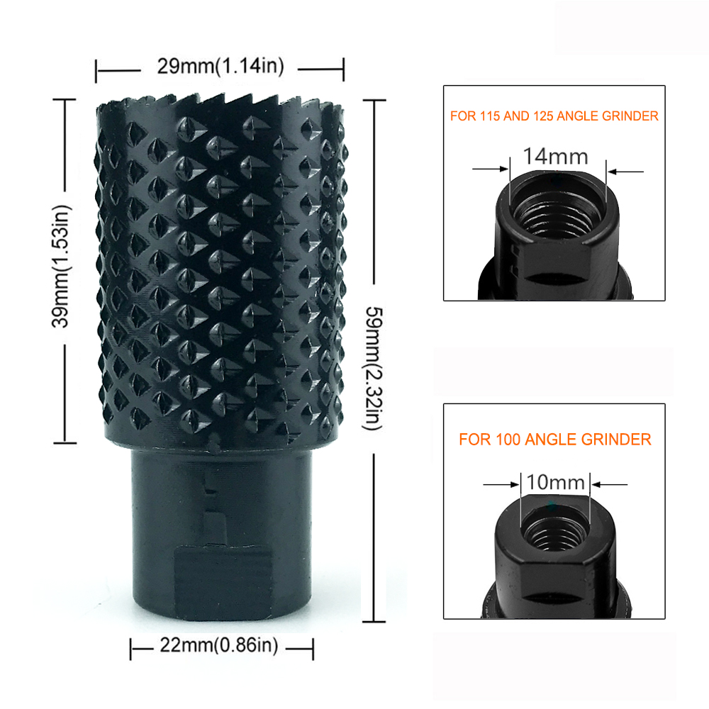 Râpe rotative pour meuleuse d'angle 100/125 Type M10 M14, lime de sculpture sur bois, disque de ponçage, tête Abrasive