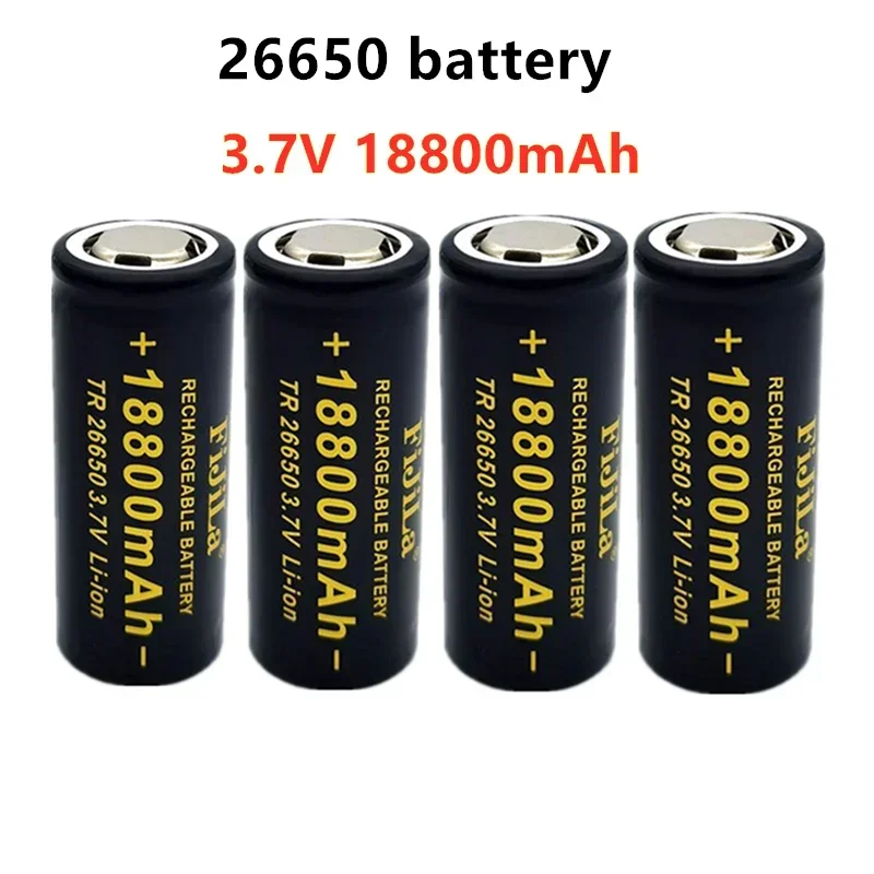 Batteria 26650 originale al 100% di alta qualità Batteria ricaricabile agli ioni di litio da 18800 mAh 3,7 V 50A per torcia portato 26650 + caricabatterie