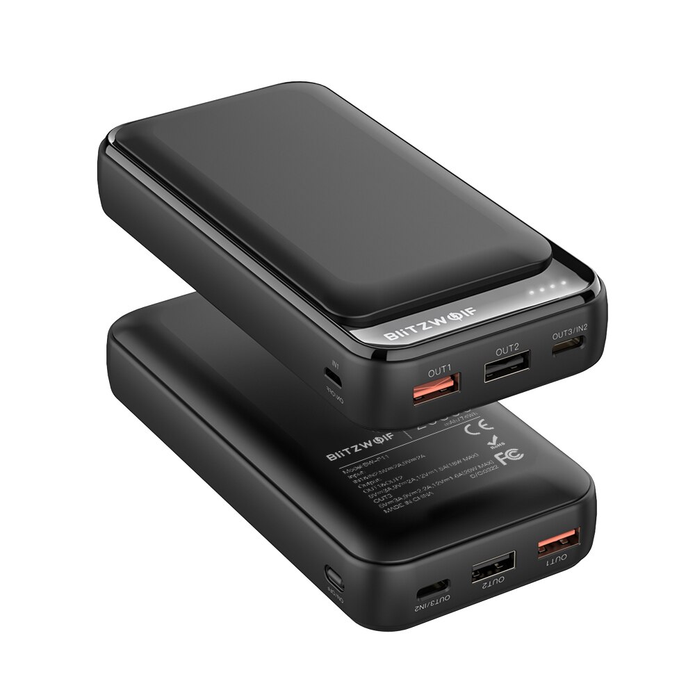 BlitzWolf BW-P11 20000mAh Handy, Mobiltelefon Energie Bank 18W QC 3,0 PD Energie Bank für iPhone 12 Profi Max für samsung S10 für Xiaomi für Huawei