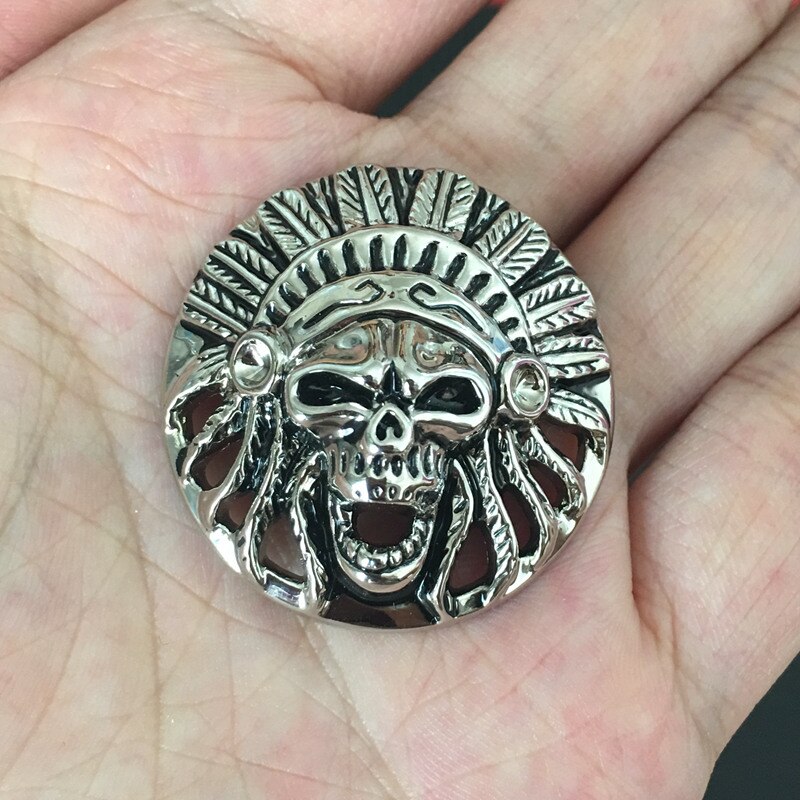(KBM86) 10 st 1-3/8 ''(34.5mm) indian Chief Head Conchos Westerse Paardensport Tack Concho Screwback Leathercraft Silver: Default Title