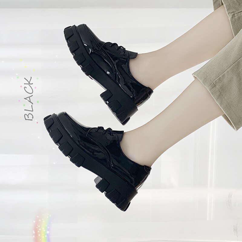 Dam flats skor platå sneakers slip on flats lack dam loafers mockasin fritidsskor dam creepers
