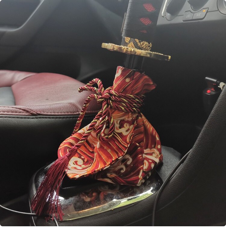 Jdm Car Modification Japanese Style Bushido Shift Boot Stick Head Gear Cover Handlebar Universal Lever: red wave