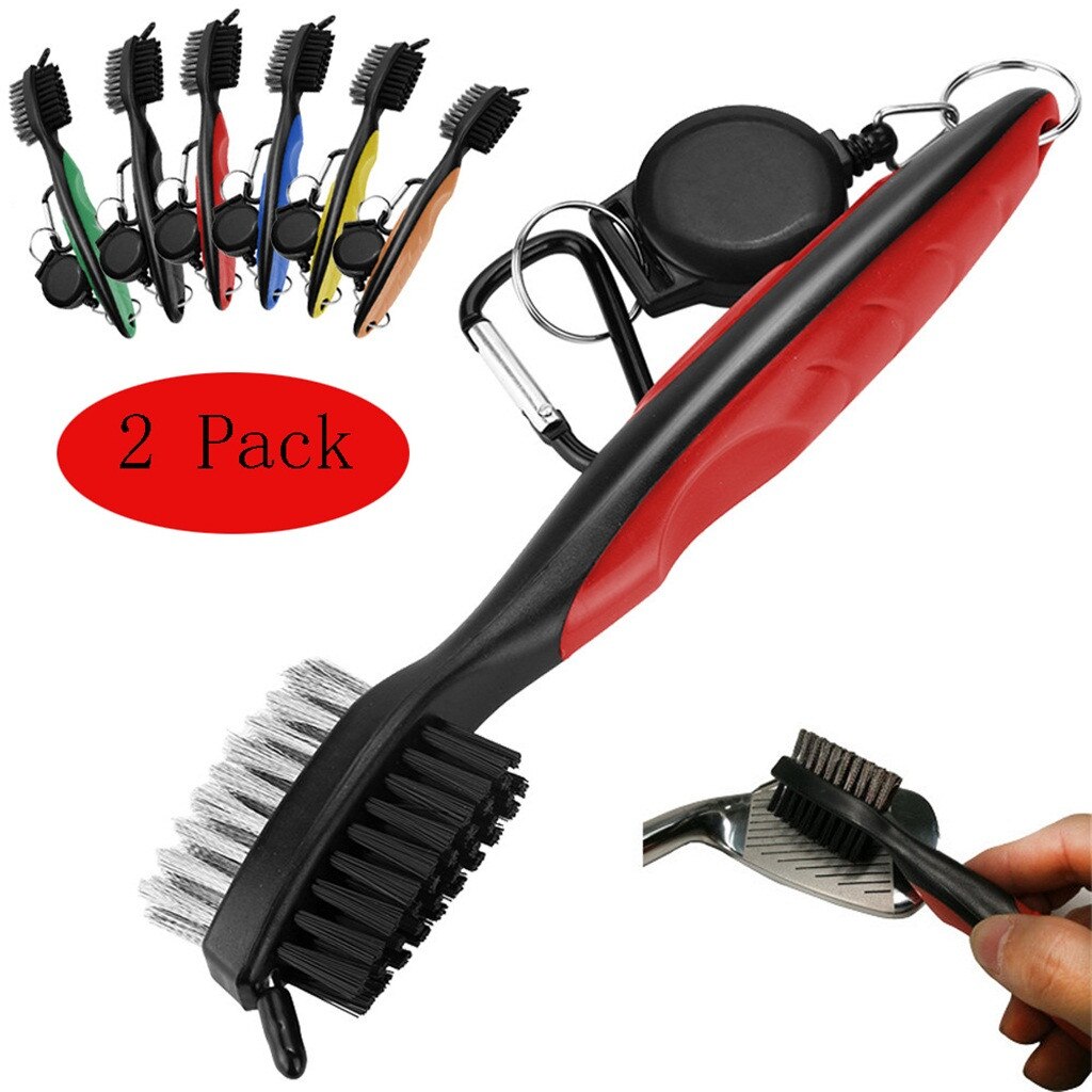 4 pièces Golf brosse de nettoyage Club rainure nettoyant rétractable tyrolienne mousqueton outil de pratique Golf accessoires Golf entraînement aides Fre