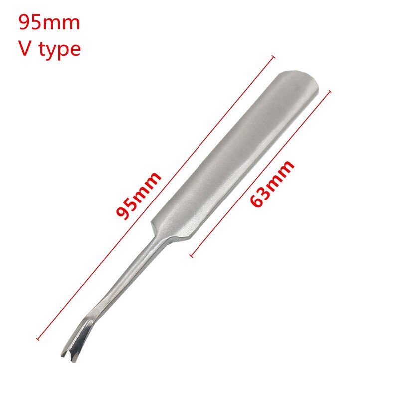 Leather Stitching Scraping Tool Stainless Steel V-shaped U-shaped Leather Groover Leather Craft Hole Puncher Edge Bevel Tool: V type95mm