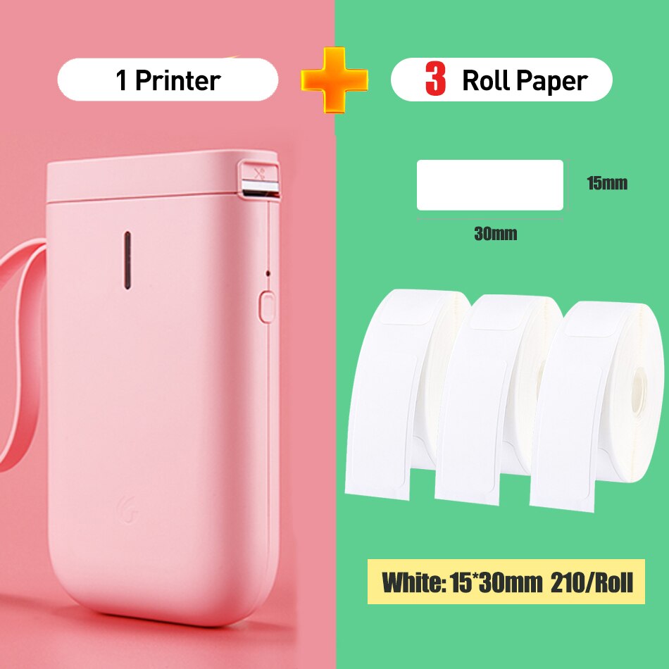 Niimbot D11 Mini Wireless Printer Bluetooth Thermal Label Printer Price Labeller Label Tag Price Printer: PK 3 White Label L