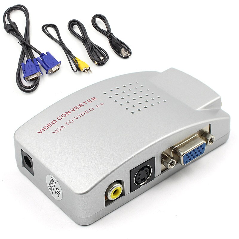 Universal NTSC PAL VGA To TV AV RCA Signal Adapter Converter Video Switch Box Composite For Computer Laptop PC