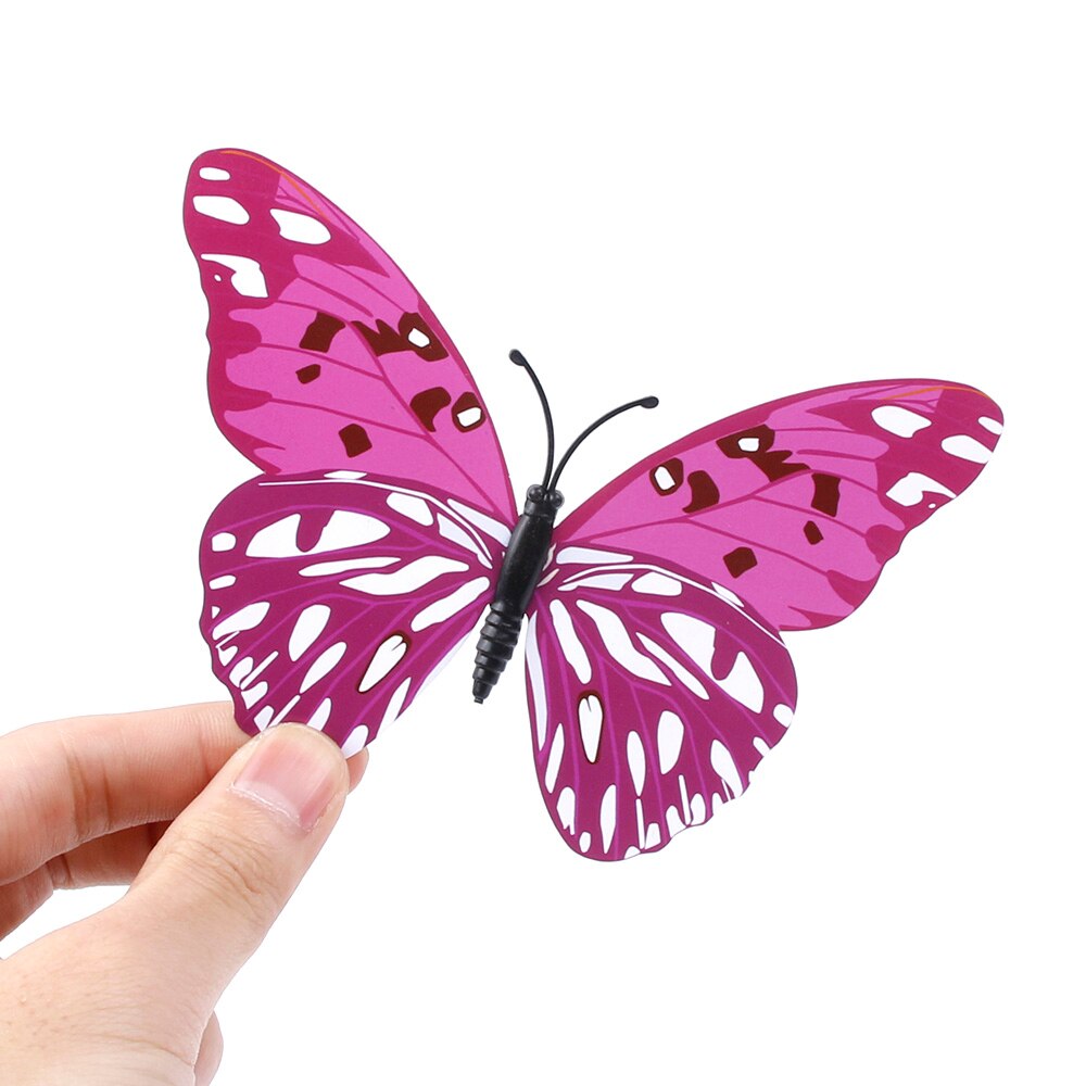 Wall Purple Glue Decor Fridge Vividly 3d Decals Butterfly Wall Stickers Home Decoration