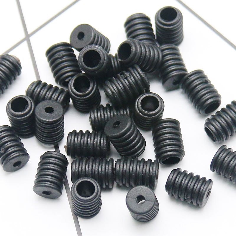 100 stk. snorlås silikone skridsikker elastisk snorjustering snore skifter spændeperler tilbehør: Sort