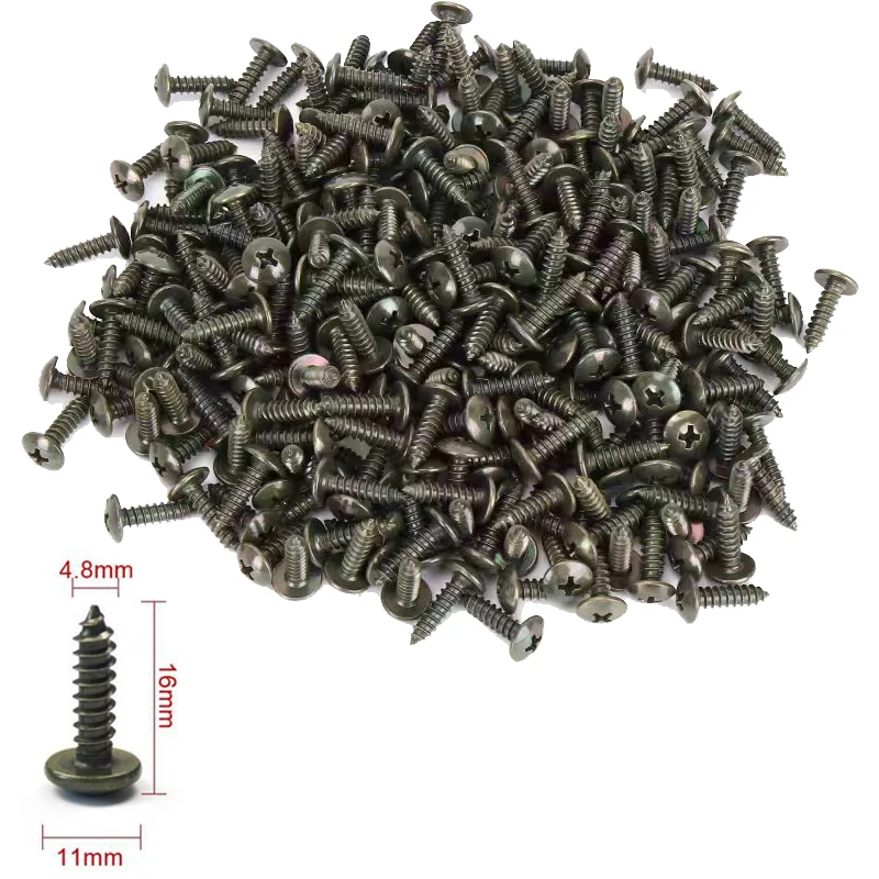 Mixed Car Metal Screw Clips Set U-Type Fastener Clip with Screw Anti-rust Fender Bumper Protection Buckle Iron Sheet Screw: M1.4 / green