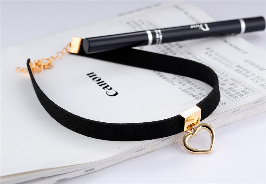 Xqni zwarte flanellen hartpatroon roestvrij staal casual/sportieve match hanger dames torque ketting voor kerstmis