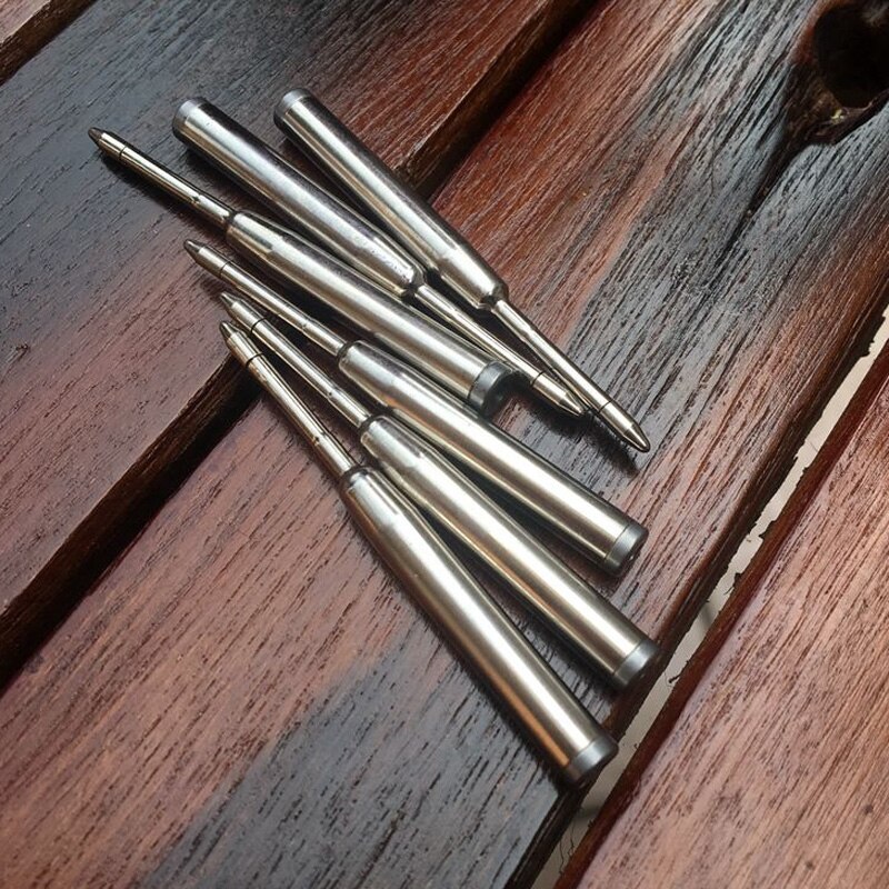 10 unidades/lote de bolígrafos de prensado de 6cm de largo, recambio de tinta negra para Mini Bolígrafo De Metal y bolígrafo, relleno de metal