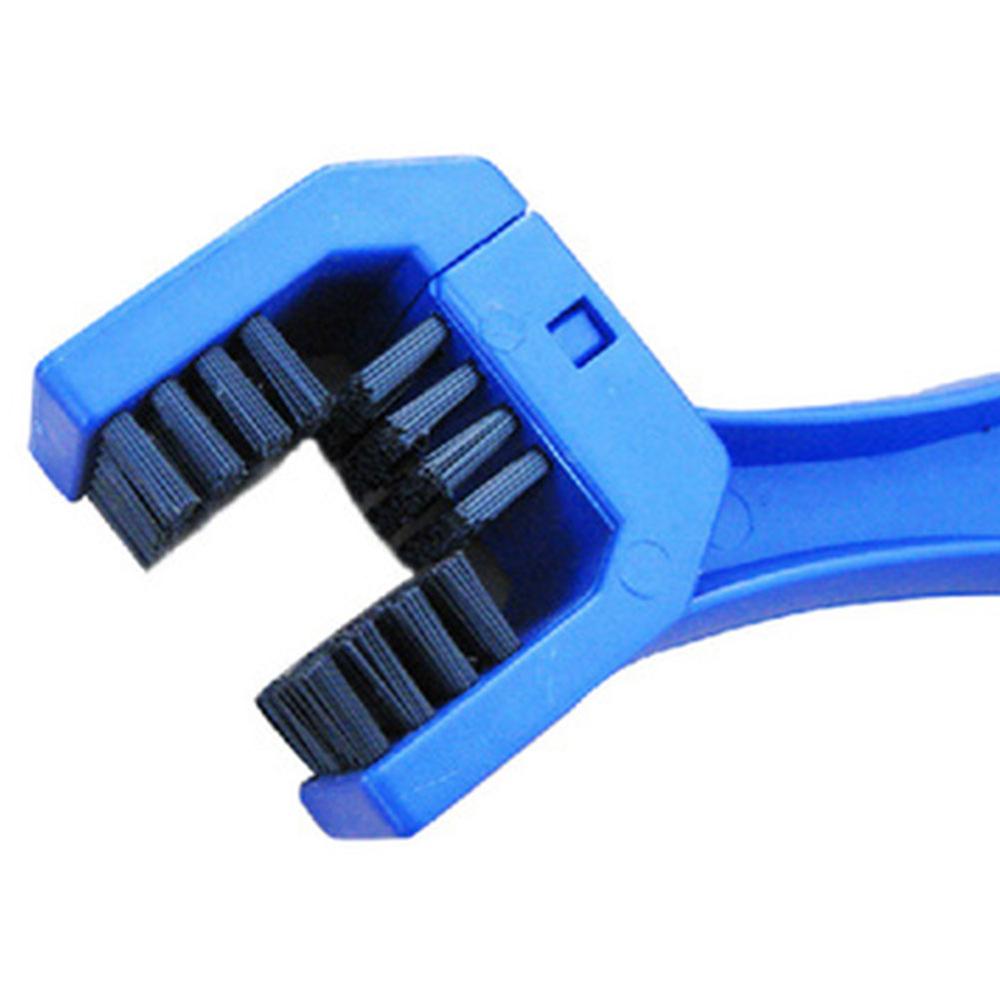 Outil de nettoyage de chaîne de vélo Kit de moto brosse de nettoyage d'entretien de chaîne de vitesse brosse de nettoyage de chaîne à trois côtés