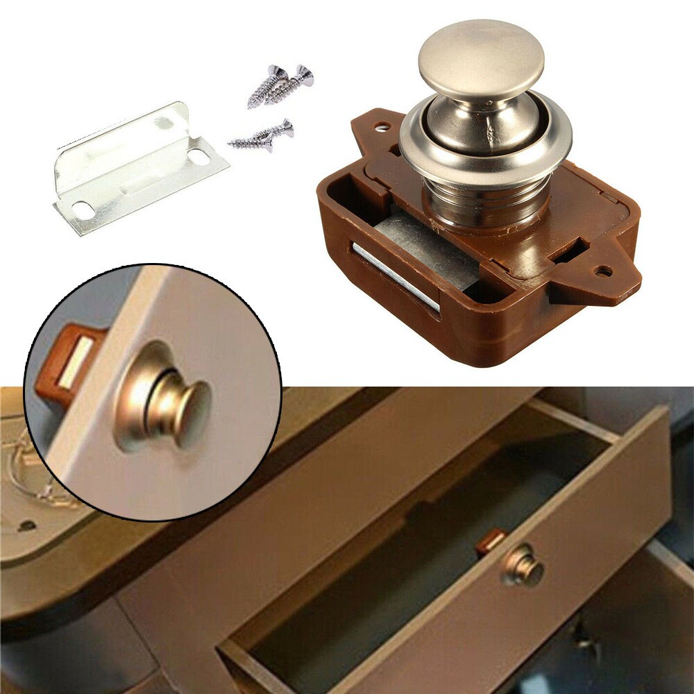 100% Neue verriegeln Knopf drücken-Geschmack Fangen Schloss Schrank Tür Wohnmobil Kabinett Wohnmobil Wohnwagen Langlebig Und Praktische