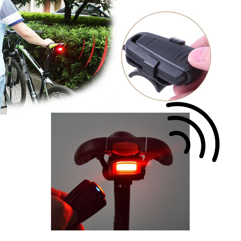 4 In 1 Anti-diefstal Fiets Security Alarm Draadloze Afstandsbediening Alerter Achterlichten Lock Warner Waterdichte Fiets Lamp Accessoires