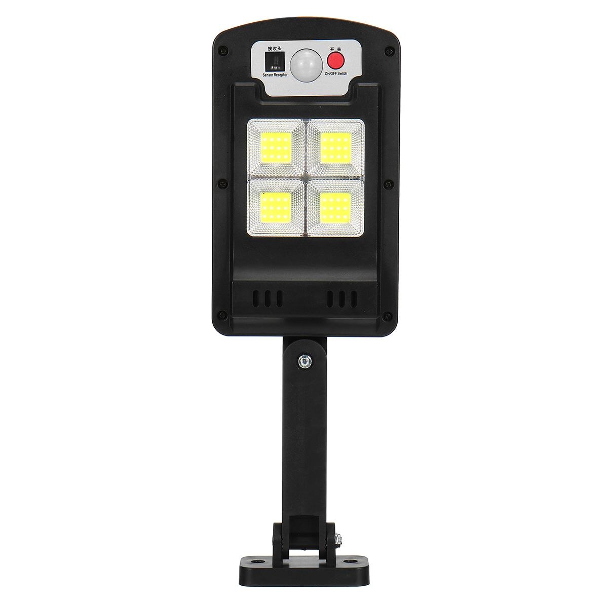 500w ledet solcelle gatelys 128 kolbe utendørs belysning sikkerhetslampe bevegelse pir sensor fjernkontroll vanntett vegglampe: Blå / Med fjernkontroll