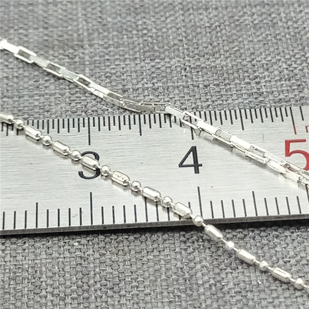 Cadena de Cable rectangular de Plata de Ley 925, Cuenta de corte de diamante, material de cadena sin terminar, 100cm