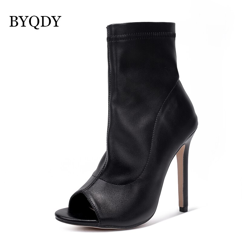 Zapatos de otoño BYQDY, botas abiertas para los dedos de los pies para mujer, cremallera trasera, tacones altos, partido clásico a la , Roma de talla grande tamaño cómodo 40