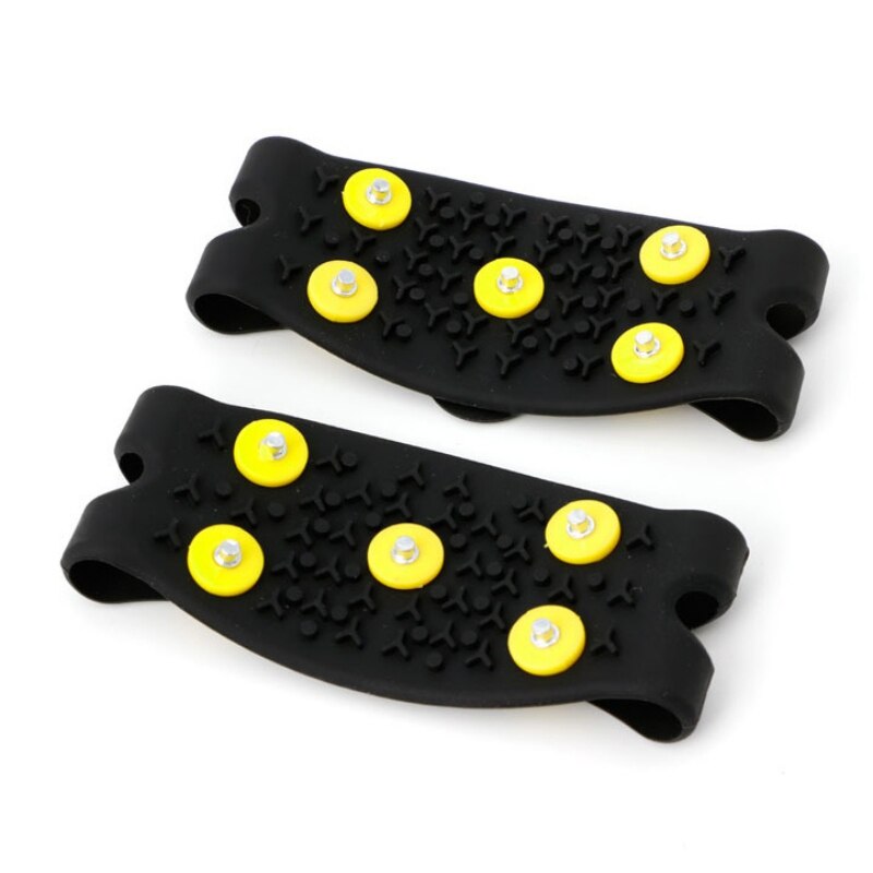 Garras de hielo antideslizantes Unisex, clavos para escalar, sujeción de los zapatos de madera contrachapada, juego de botas, 1 par de 5 clavos de silicona: Default Title