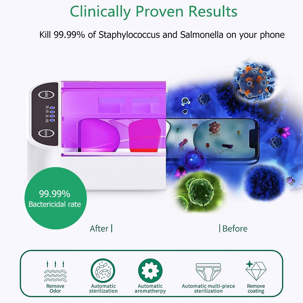 Portable UV Sterilizer Box UV Disinfection Box Makeup Brush Manicure Mask Ultraviolet Cleaning Germicidal Sterilization Case