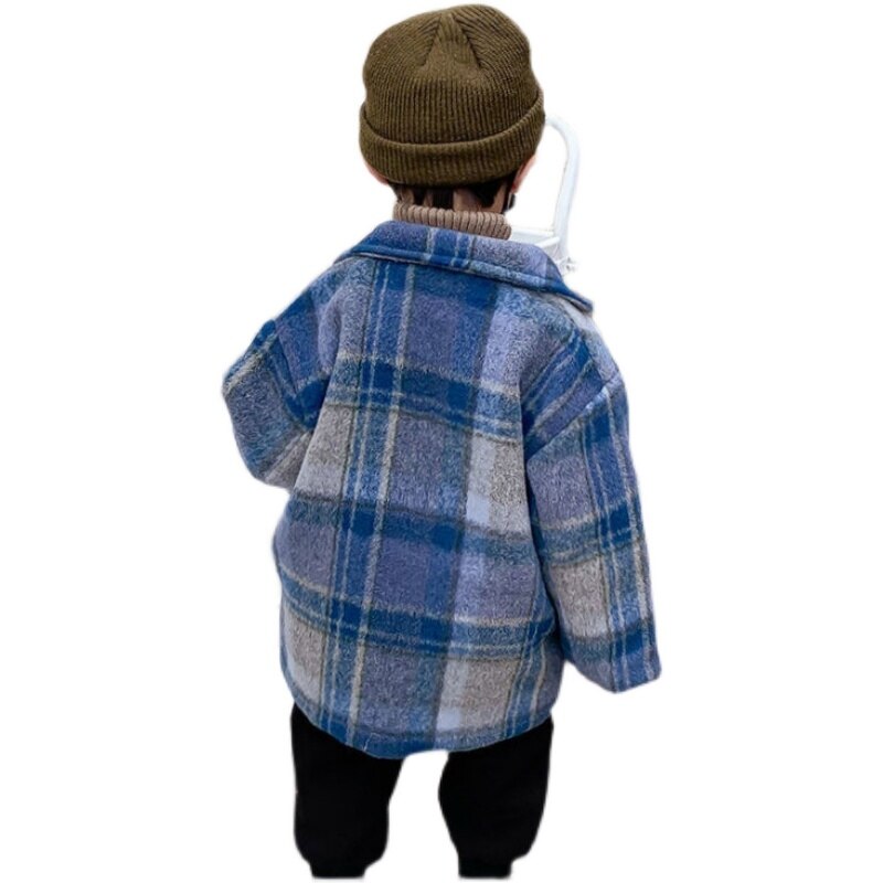 Veste à carreaux pour garçon, manteaux pour enfants, vêtements d&#39;extérieur à la , printemps automne 2022, 016