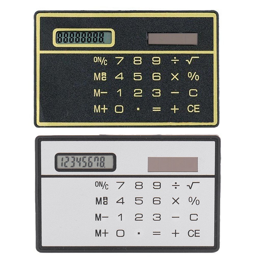 1 Pcs Mini Rekenmachine Ultra Dunne Credit Card Formaat 8-Digit Draagbare Zonne-energie Pocket Rekenmachines Kantoor Schoolbenodigdheden