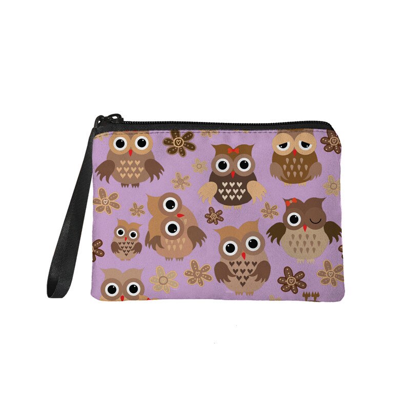 NOISYDESIGNS-monedero pequeño con dibujos animados de búho para mujer, cartera pequeña, monedero, tarjetero: Z7778D82