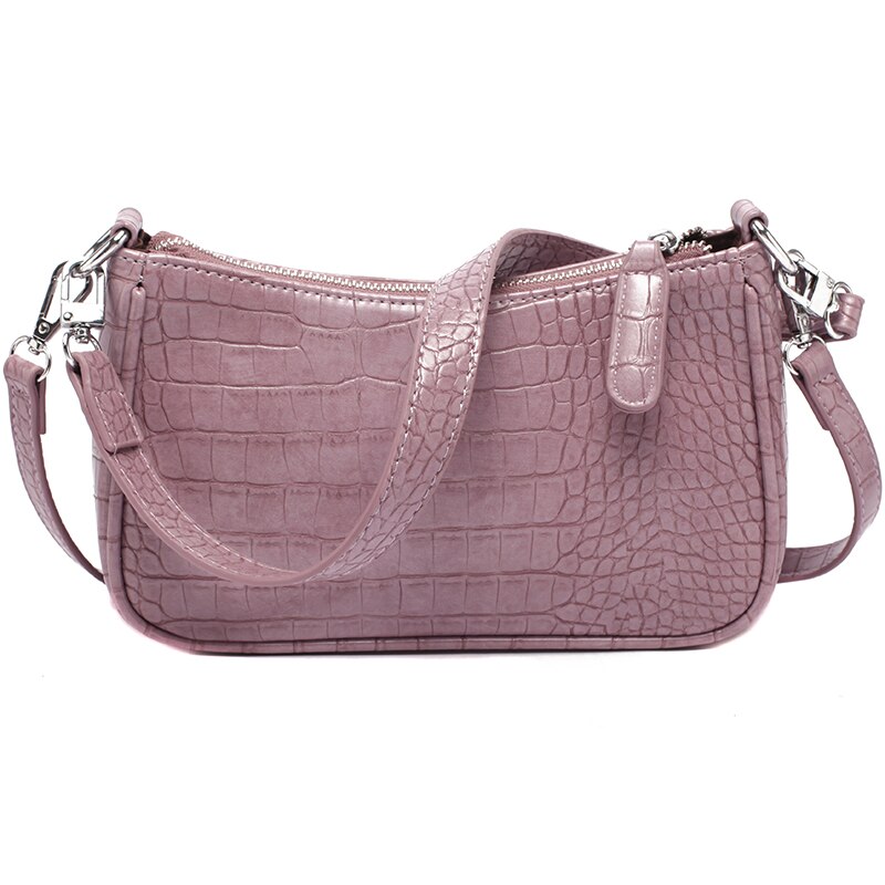 Lilla liten steinmønster pu skinn skuldervesker for kvinner sommerreise crossbody håndvesker dame cross body bag