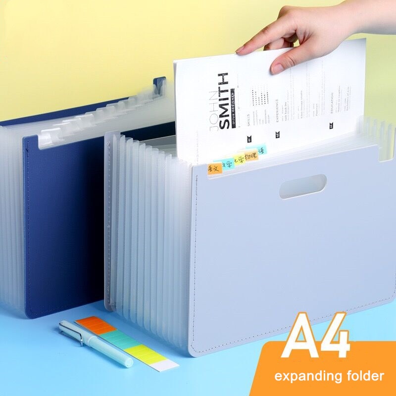 MINKYS Large Capacity A4 Expanding File Folder Bag 13 Layers Document File Bag Organizer Holder Free Label Office Stationery