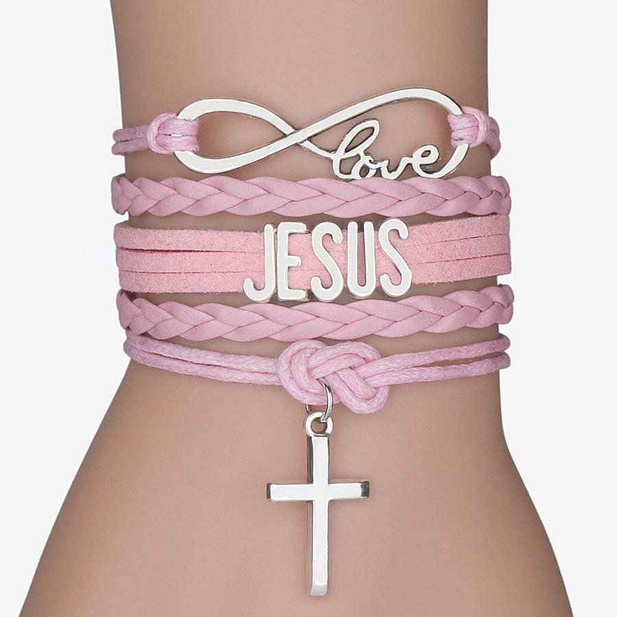 Christian jesus cross charms armbånd & armringe håndlavede multi farve: 4