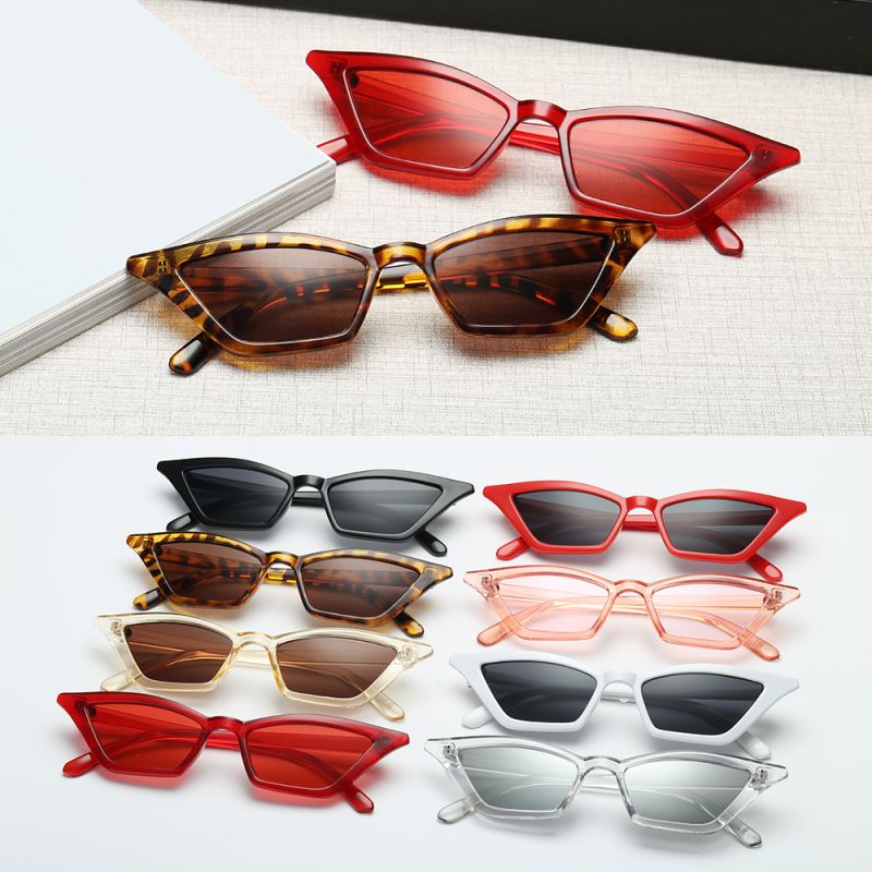 Gafas de sol con forma de ojo de gato para mujer, Estilo Vintage femeninos de anteojos de sol, con montura pequeña, UV400