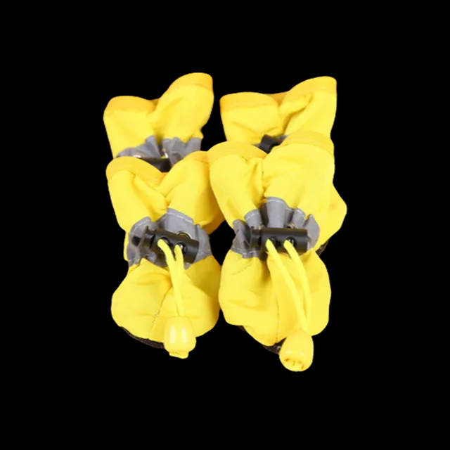 Chaussures imperméables pour animaux de compagnie, bottes de pluie anti-brûlure, chaussures pour chiens, chihuahua, petits chats, chiots et chiens, 4 pièces par ensemble: XXS / Gris clair